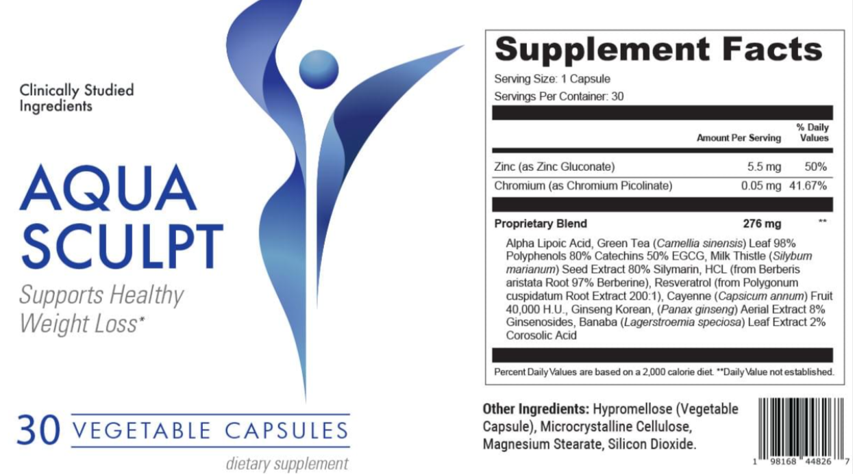 Aqua Sculpt Supplement Facts